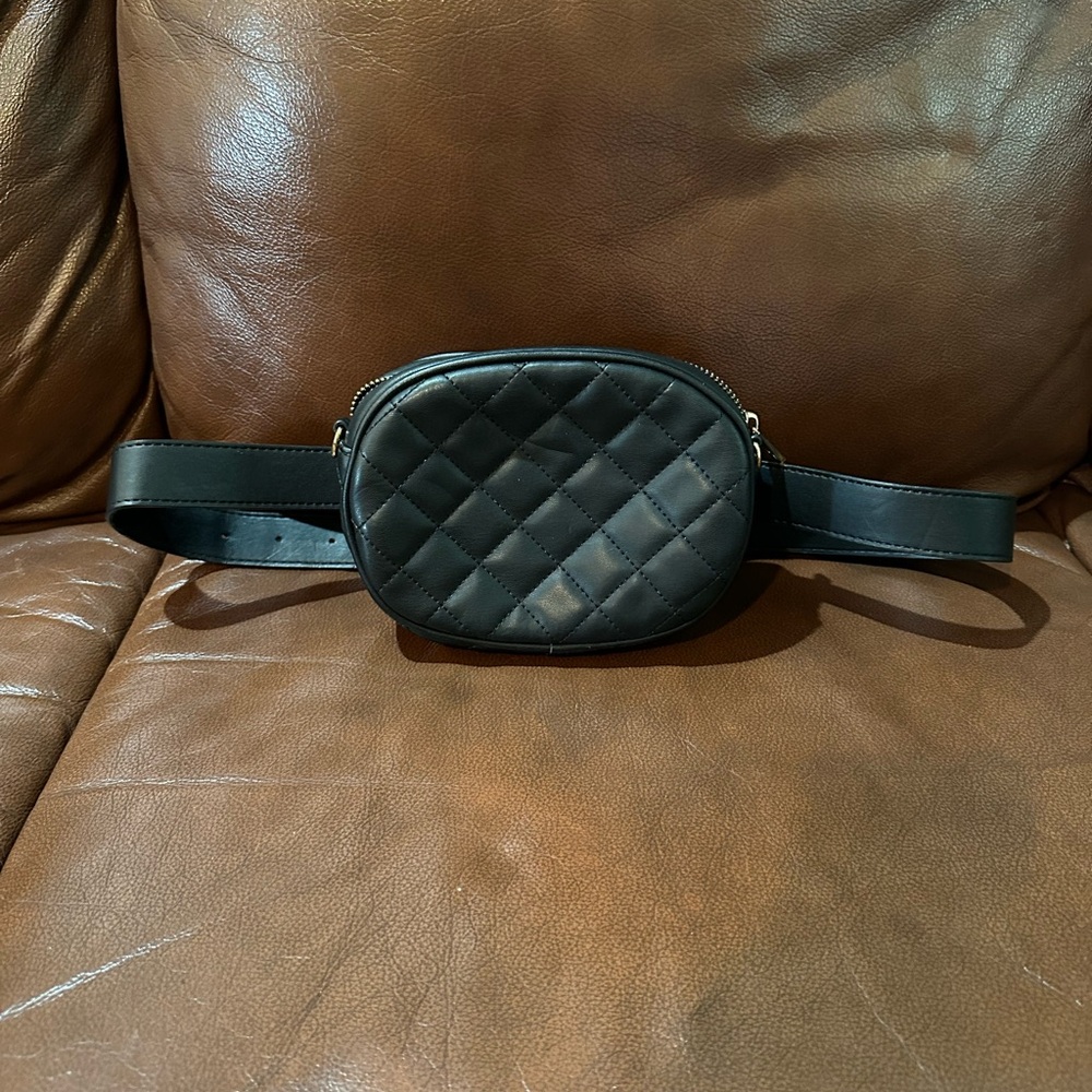 Quilted Black Belt Bag